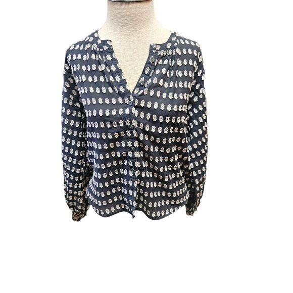 ANTHROPOLOGIE Pilcro & The Letterpress Textured Blouse Button Down Charcoal XS - Picture 1 of 10